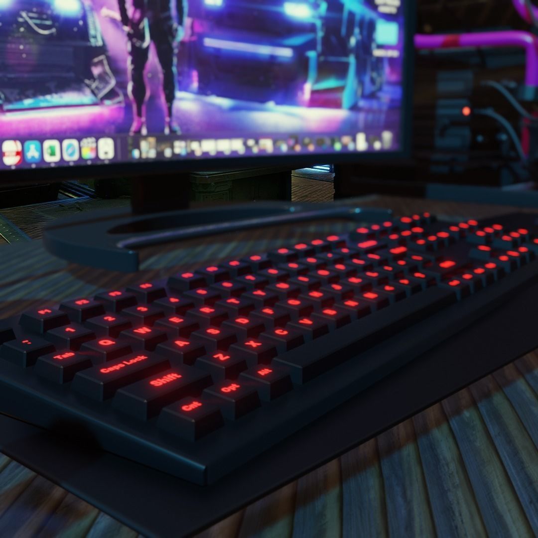 Computer Gaming Desktop PC Low-poly 3D model_4