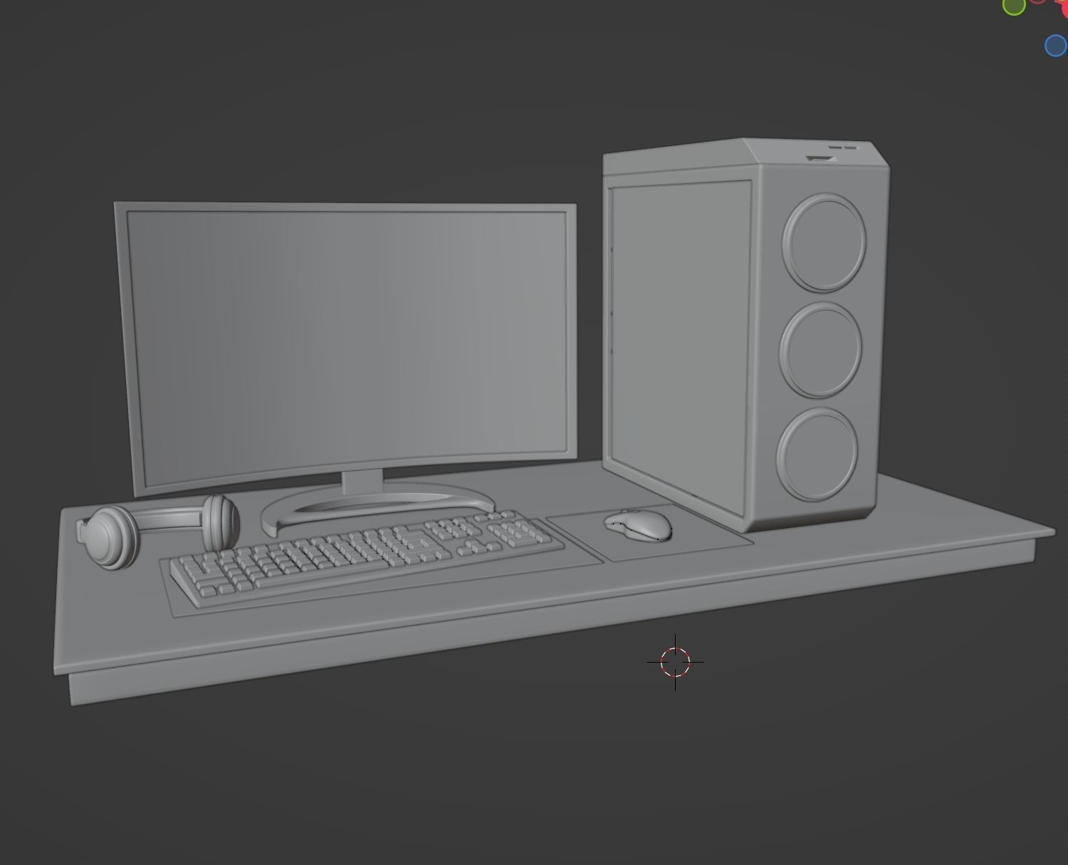 Computer Gaming Desktop PC Low-poly 3D model_6