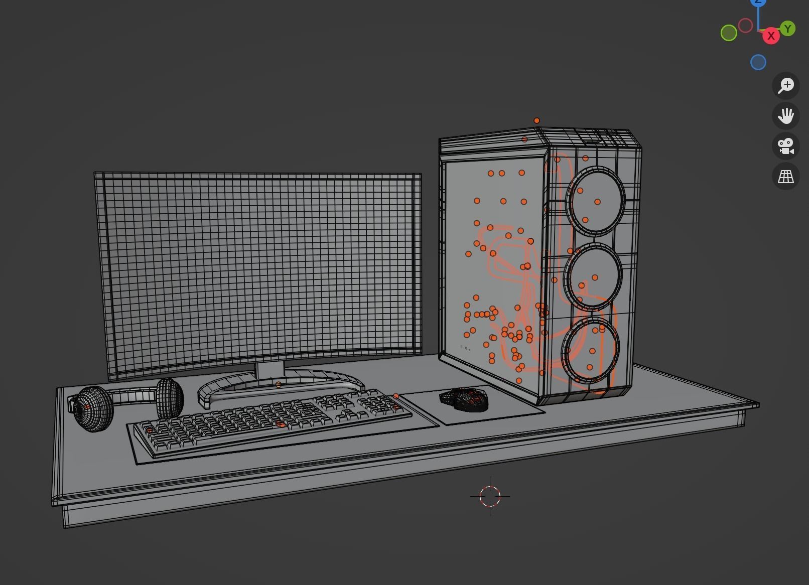 Computer Gaming Desktop PC Low-poly 3D model_8