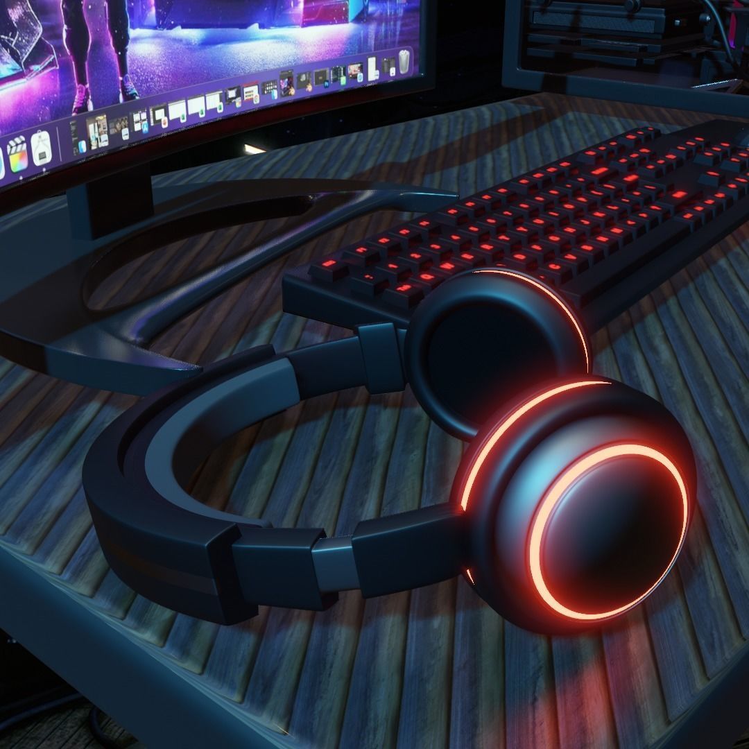 Computer Gaming Desktop PC Low-poly 3D model_3