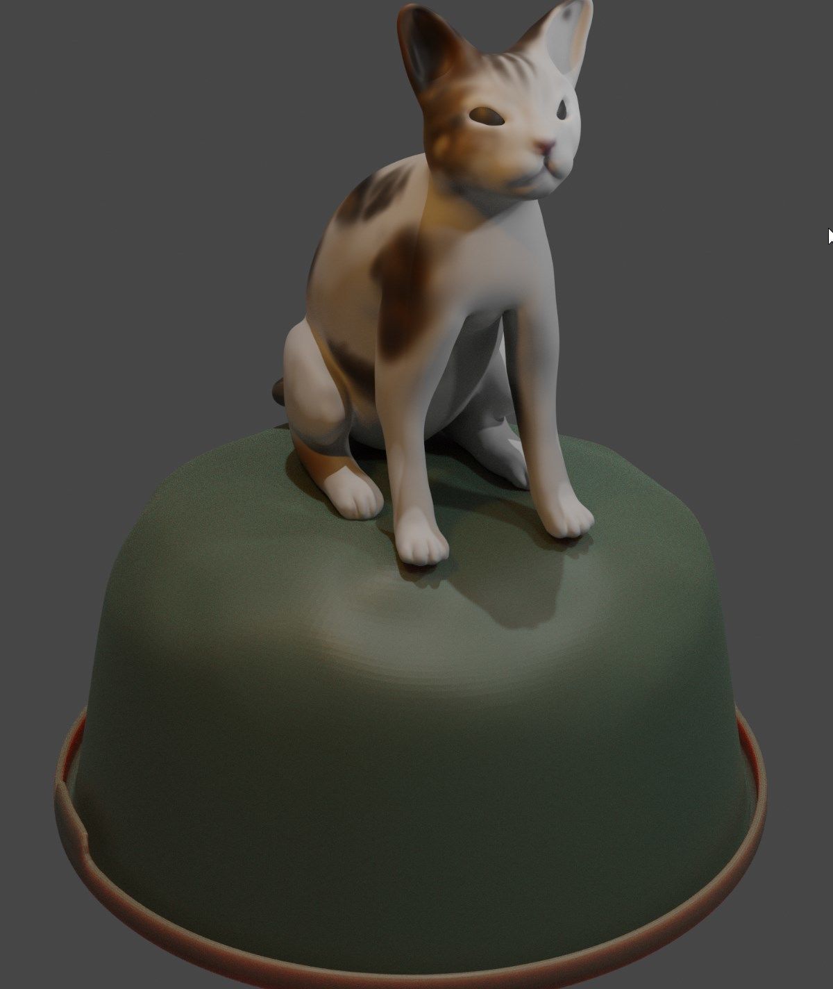 Meme fun CAT  on tazik   figure  basin  3D print model_1