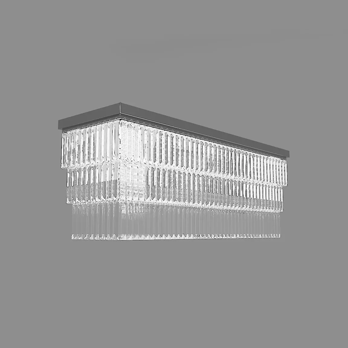 Light-Pendant-Crystal rectangular glass ceiling light 3D model