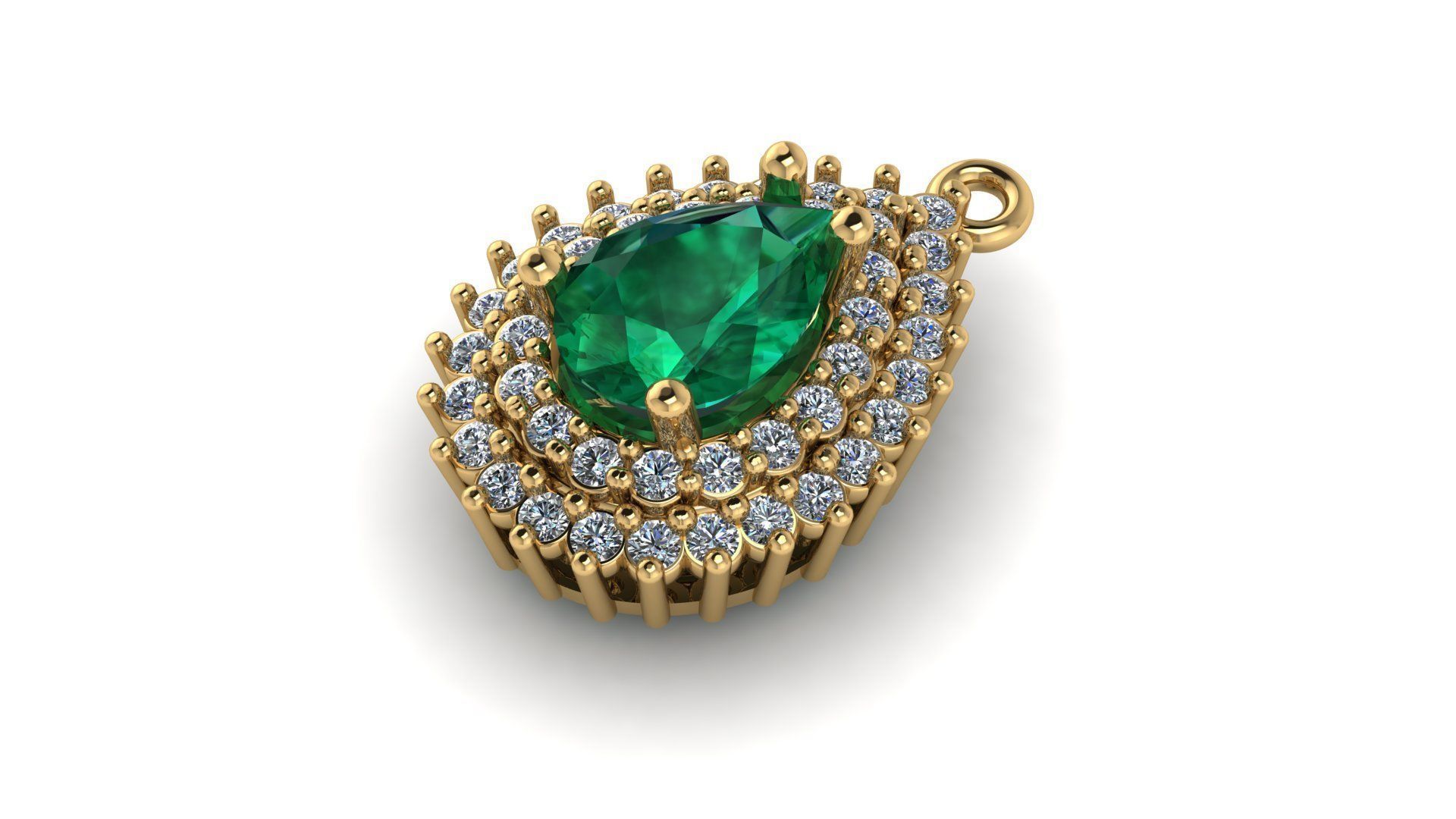 Pear pendant PEar cut 2 ways diamond pendant 3D print model_1