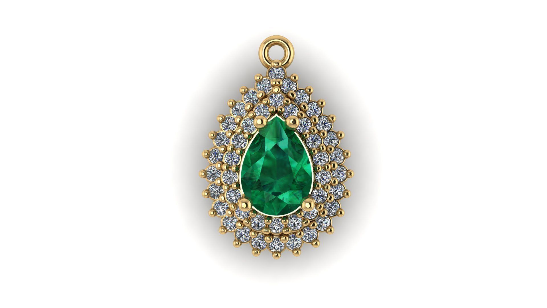 Pear pendant PEar cut 2 ways diamond pendant 3D print model_3