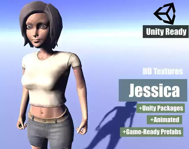 Jessica - animated rigged Cartoon Woman