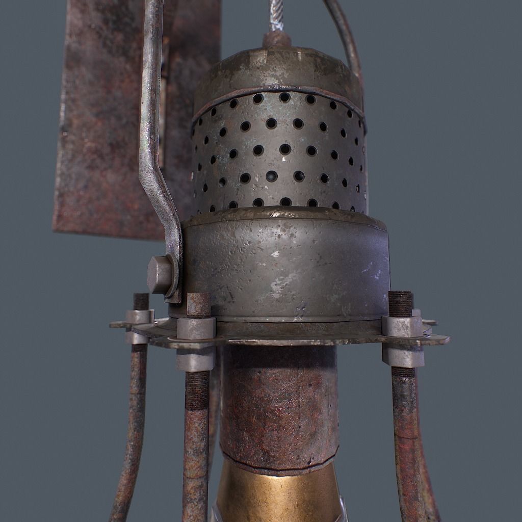 Retro Wall Lamp v1 Low-poly 3D model_10