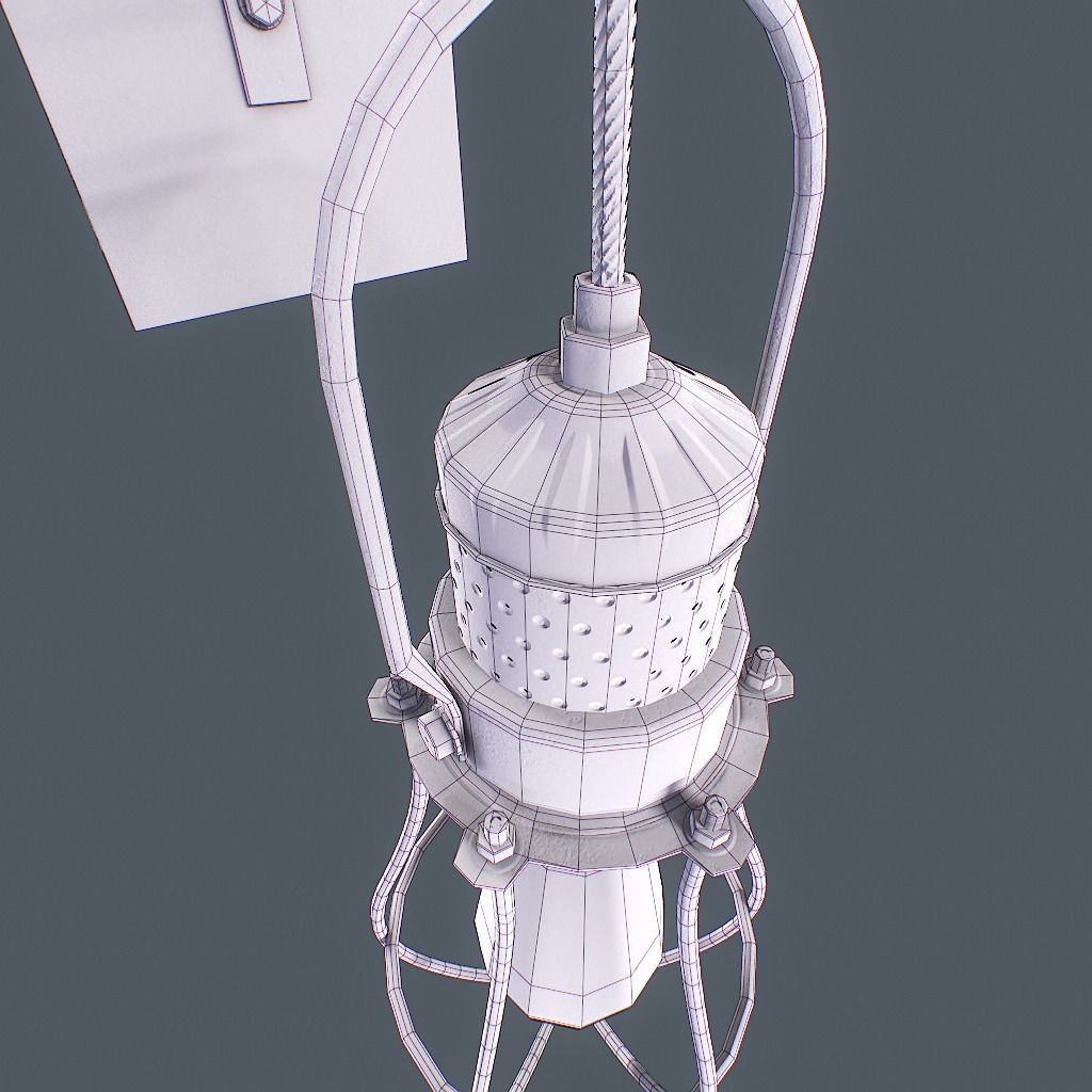 Retro Wall Lamp v1 Low-poly 3D model_27