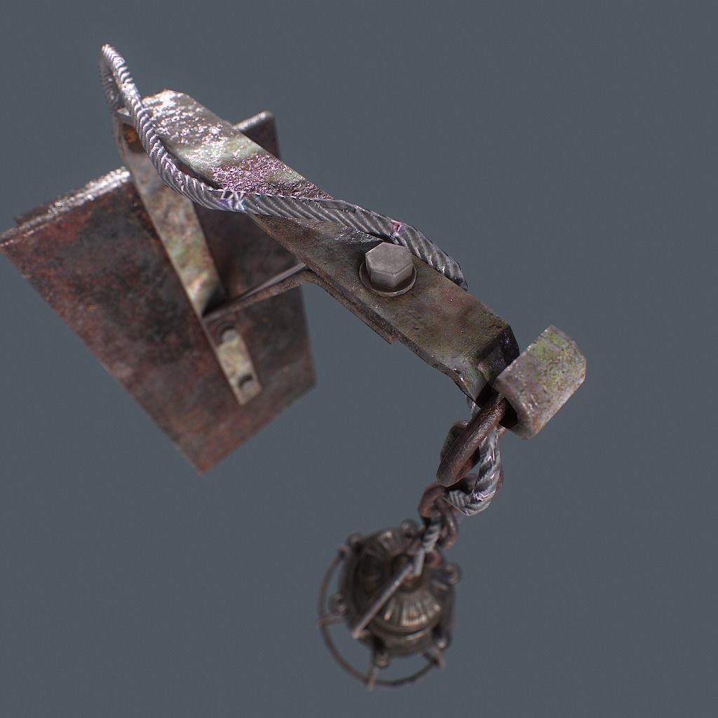 Retro Wall Lamp v1 Low-poly 3D model_8