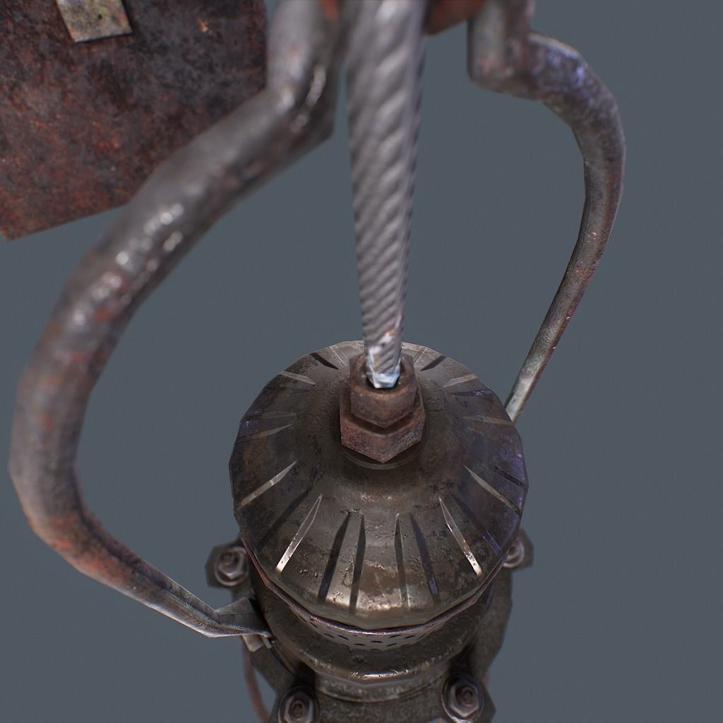 Retro Wall Lamp v1 Low-poly 3D model_11