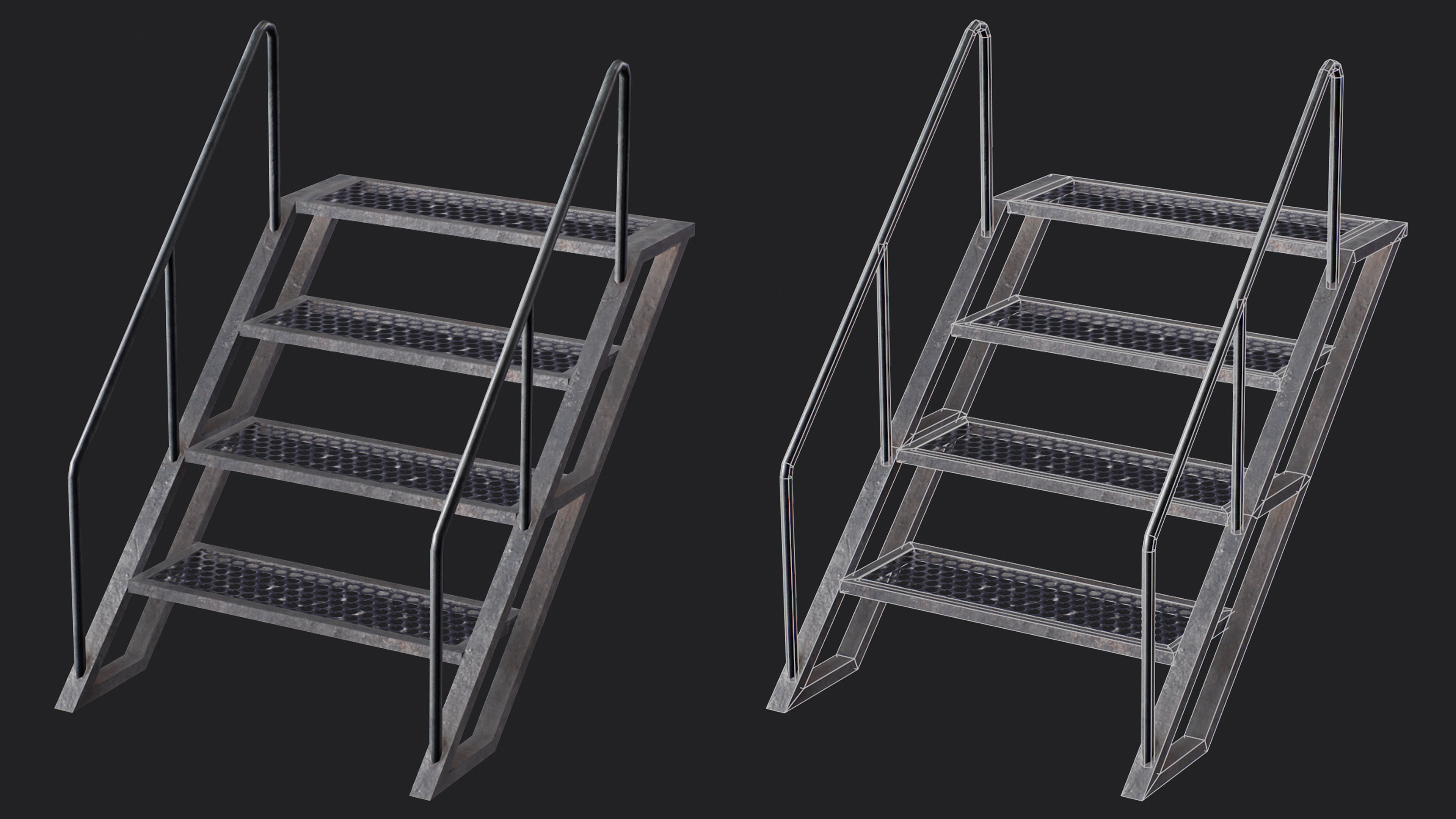 Set of 13 Modular Military Platforms Low-poly 3D model_13