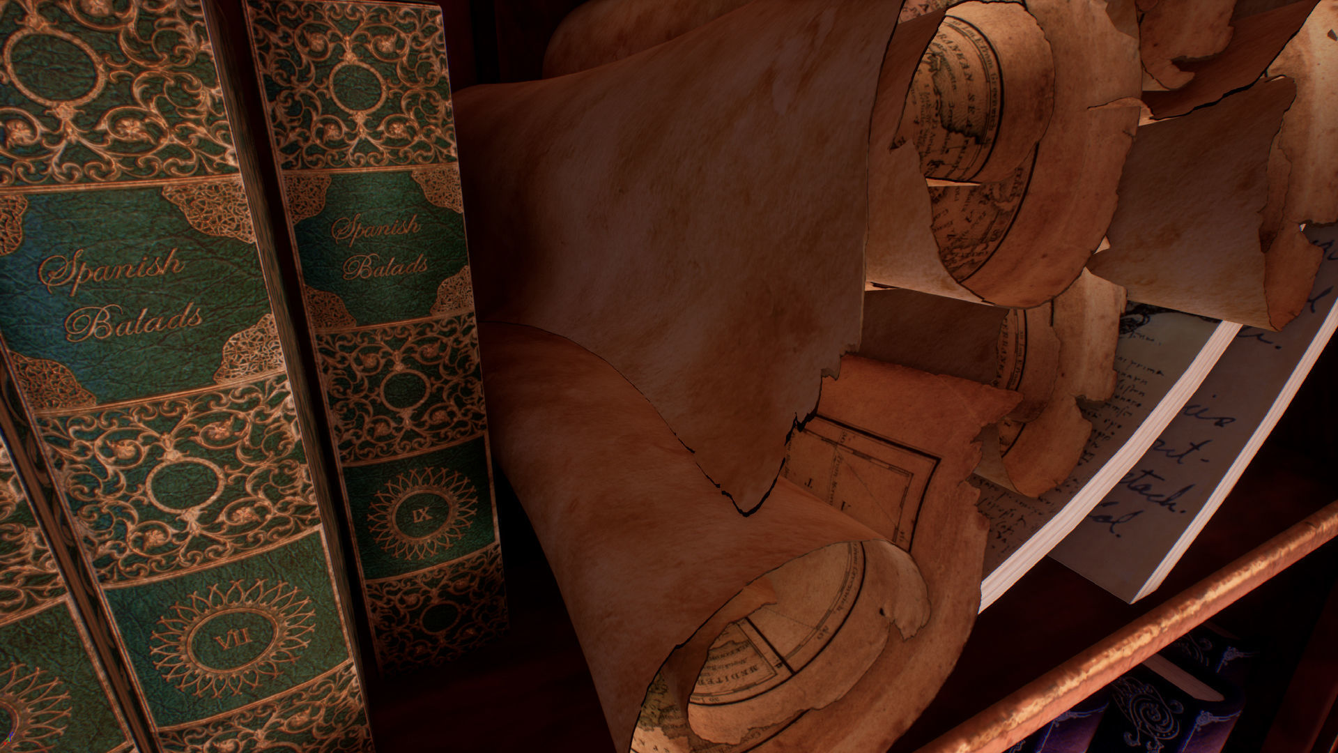 Victorian study room - library interior Low-poly 3D model_15
