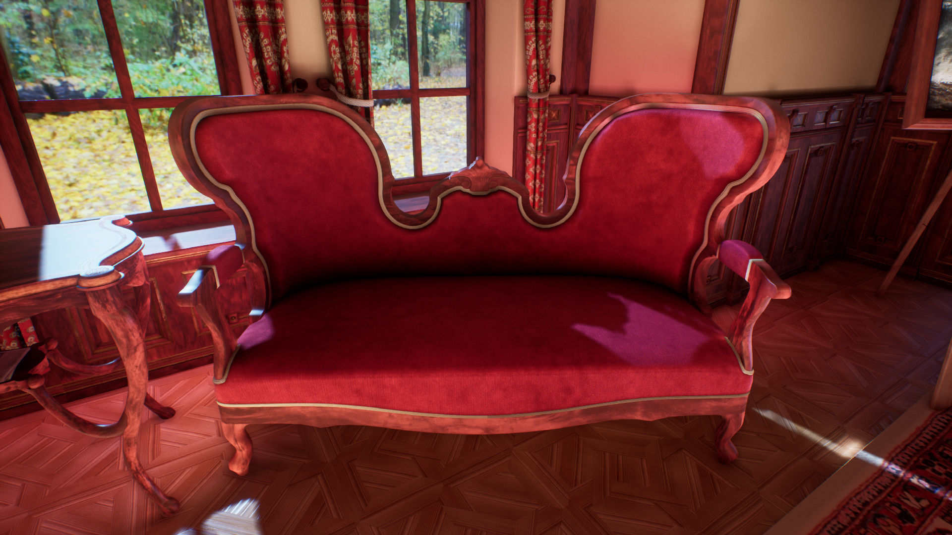 Victorian study room - library interior Low-poly 3D model_30