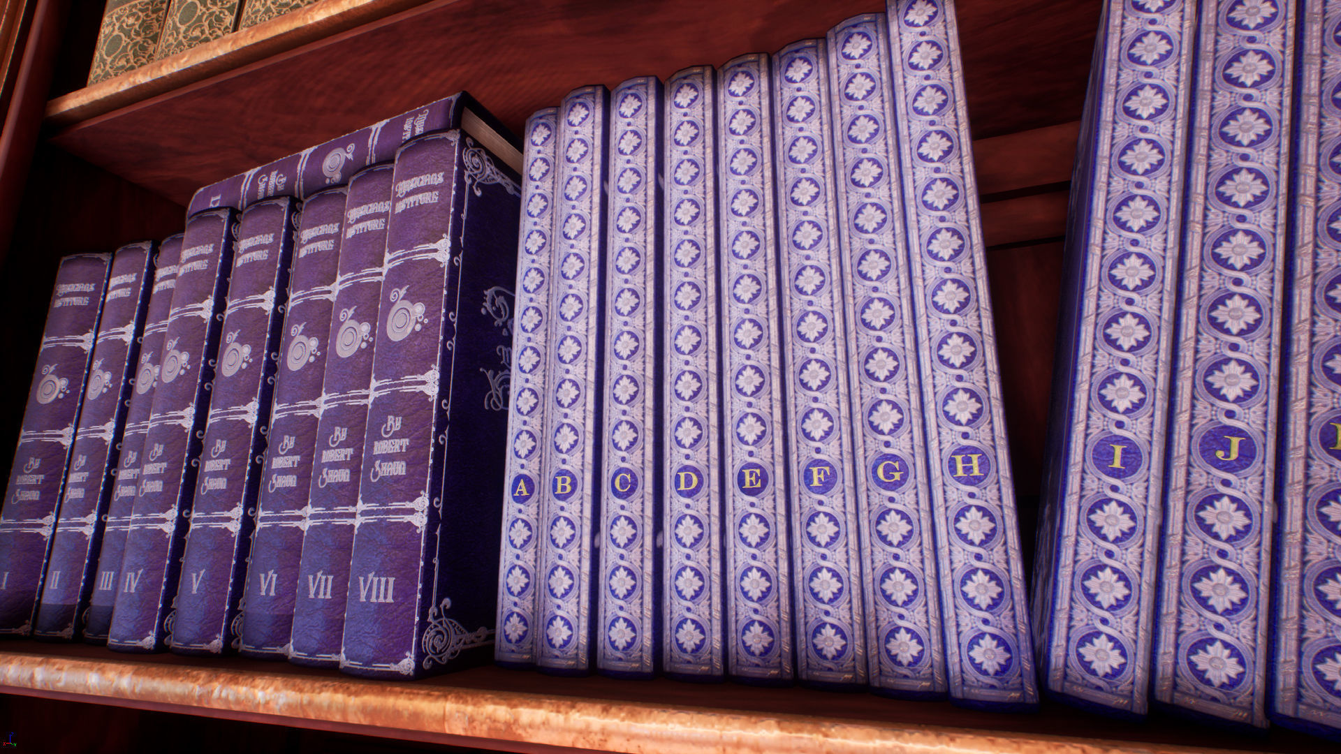 Victorian study room - library interior Low-poly 3D model_21