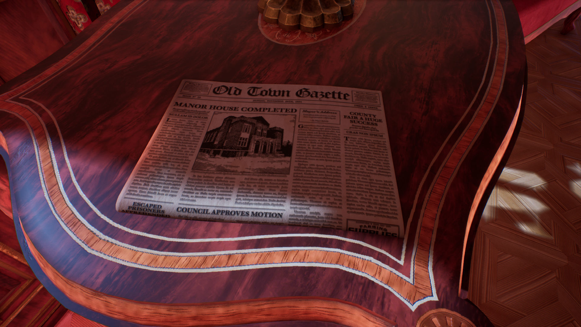Victorian study room - library interior Low-poly 3D model_32