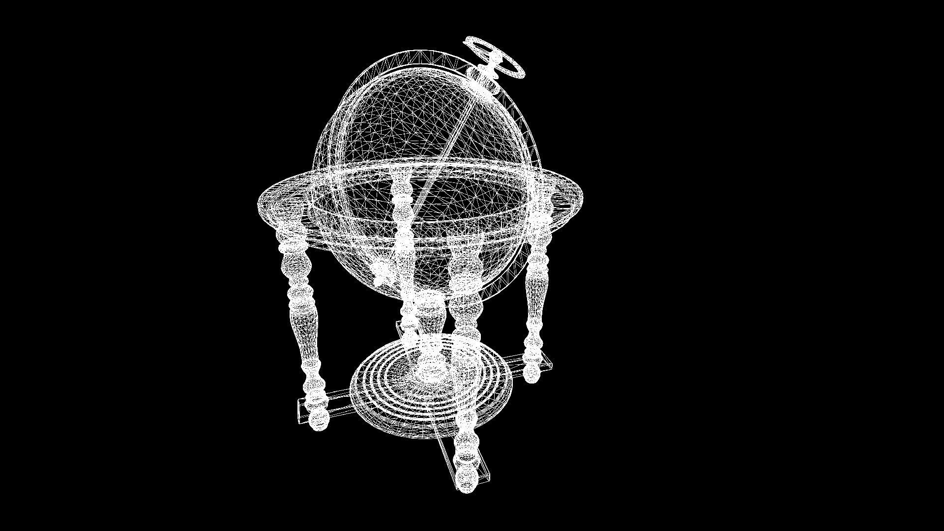 Victorian study room - library interior Low-poly 3D model_60