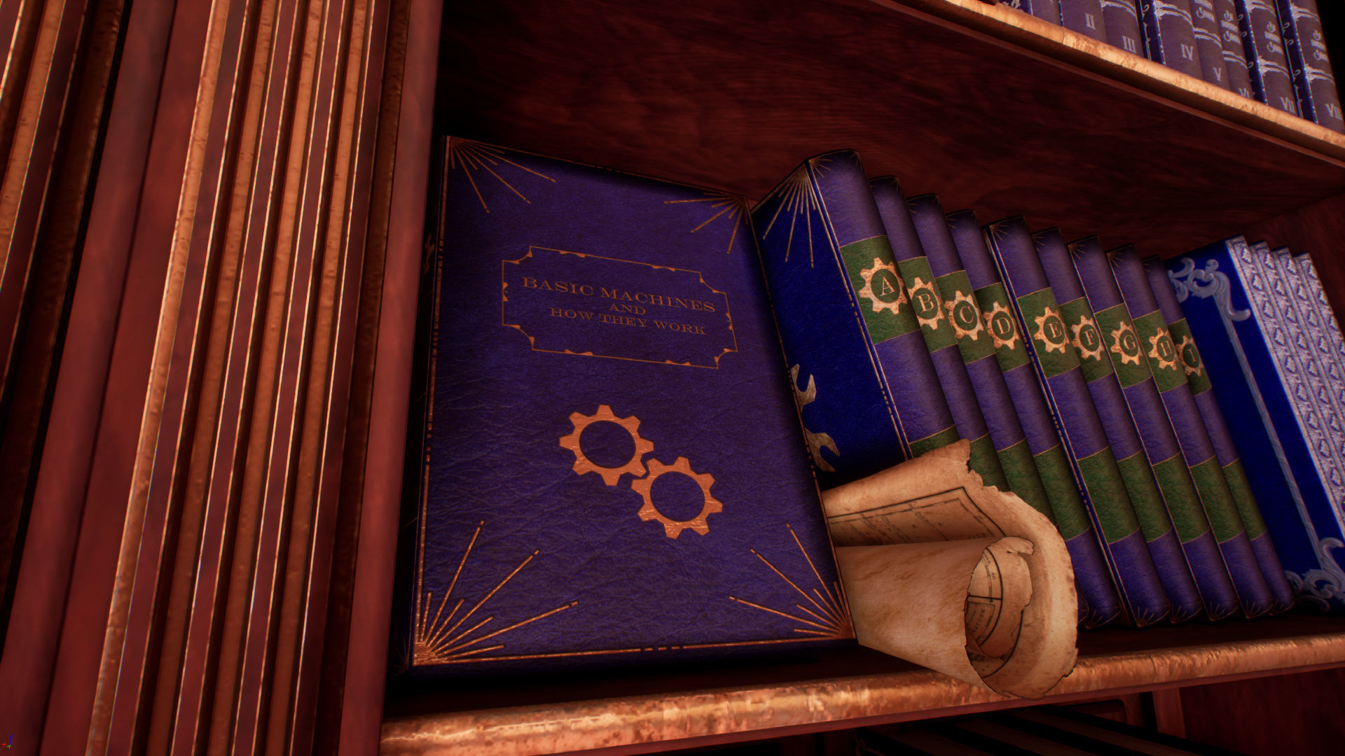 Victorian study room - library interior Low-poly 3D model_24