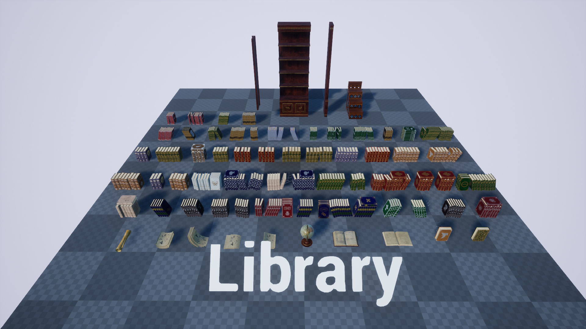 Victorian study room - library interior Low-poly 3D model_48