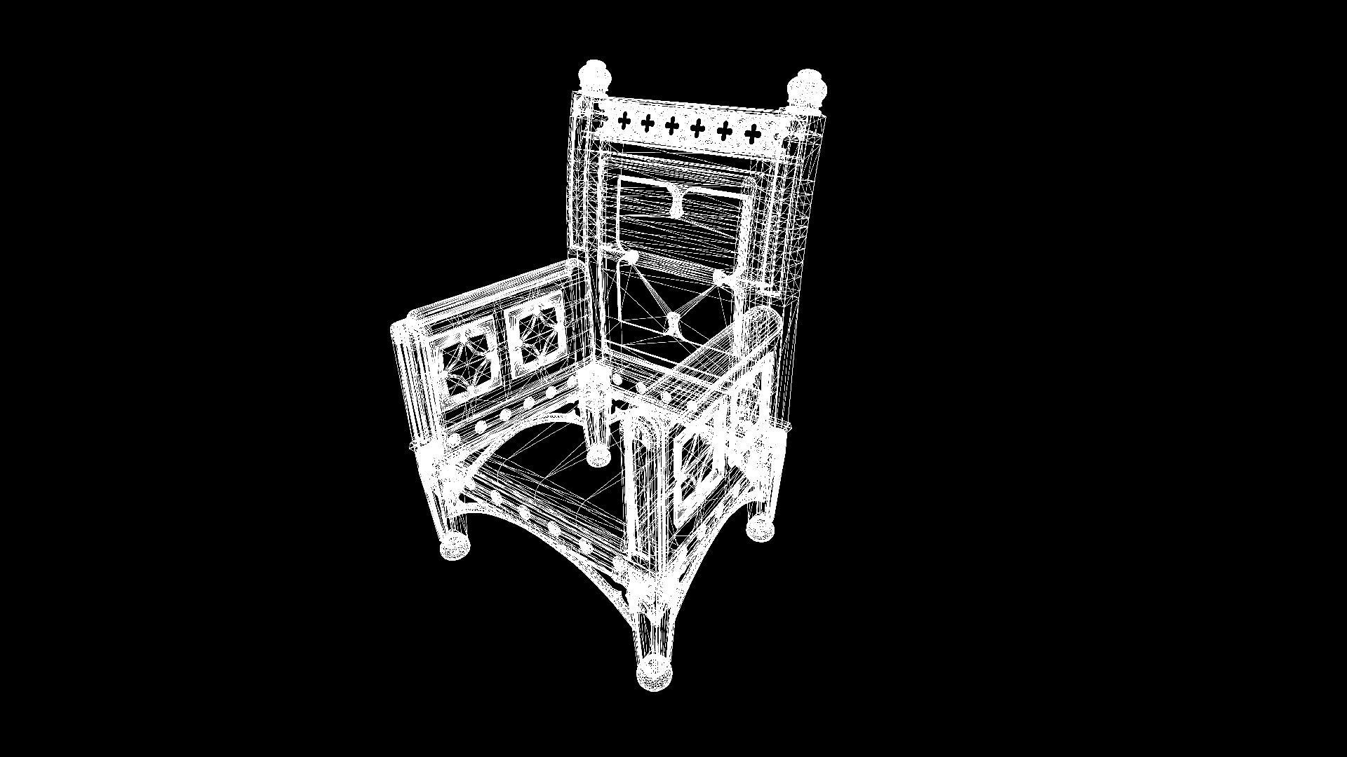 Victorian study room - library interior Low-poly 3D model_56