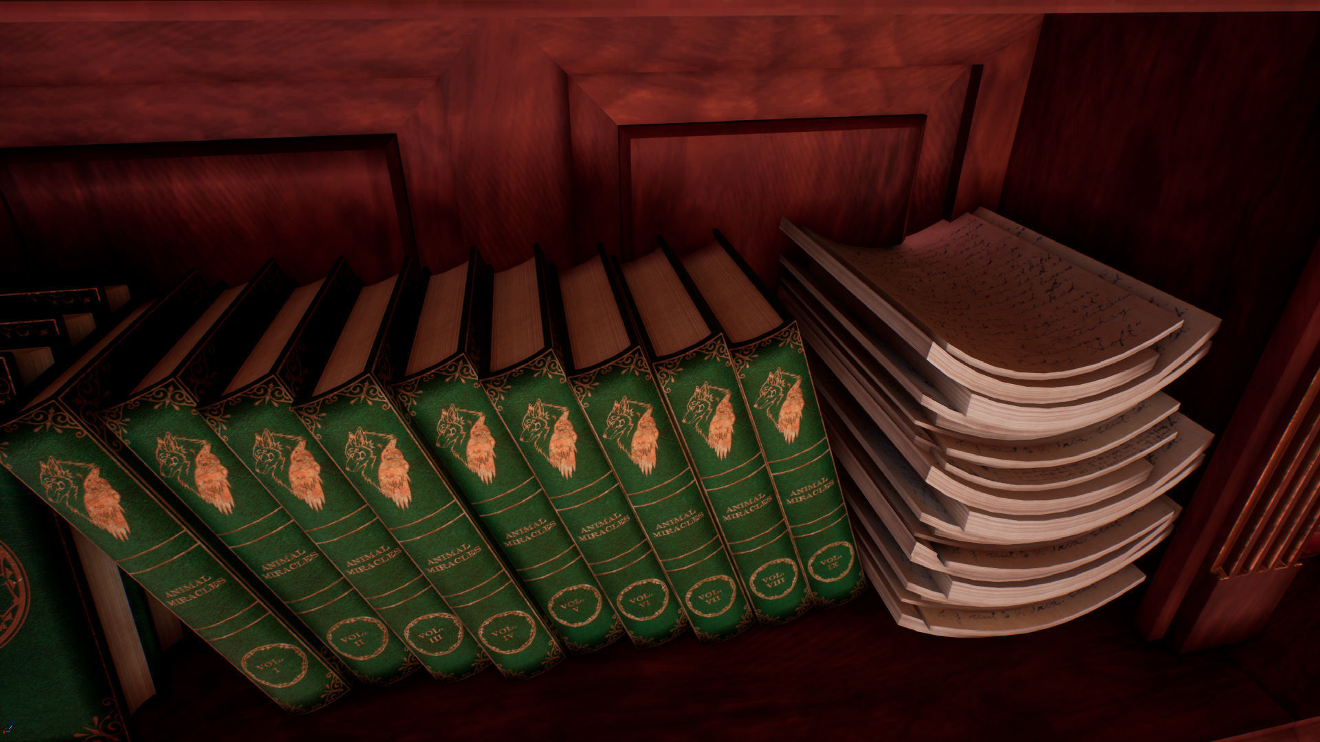 Victorian study room - library interior Low-poly 3D model_19