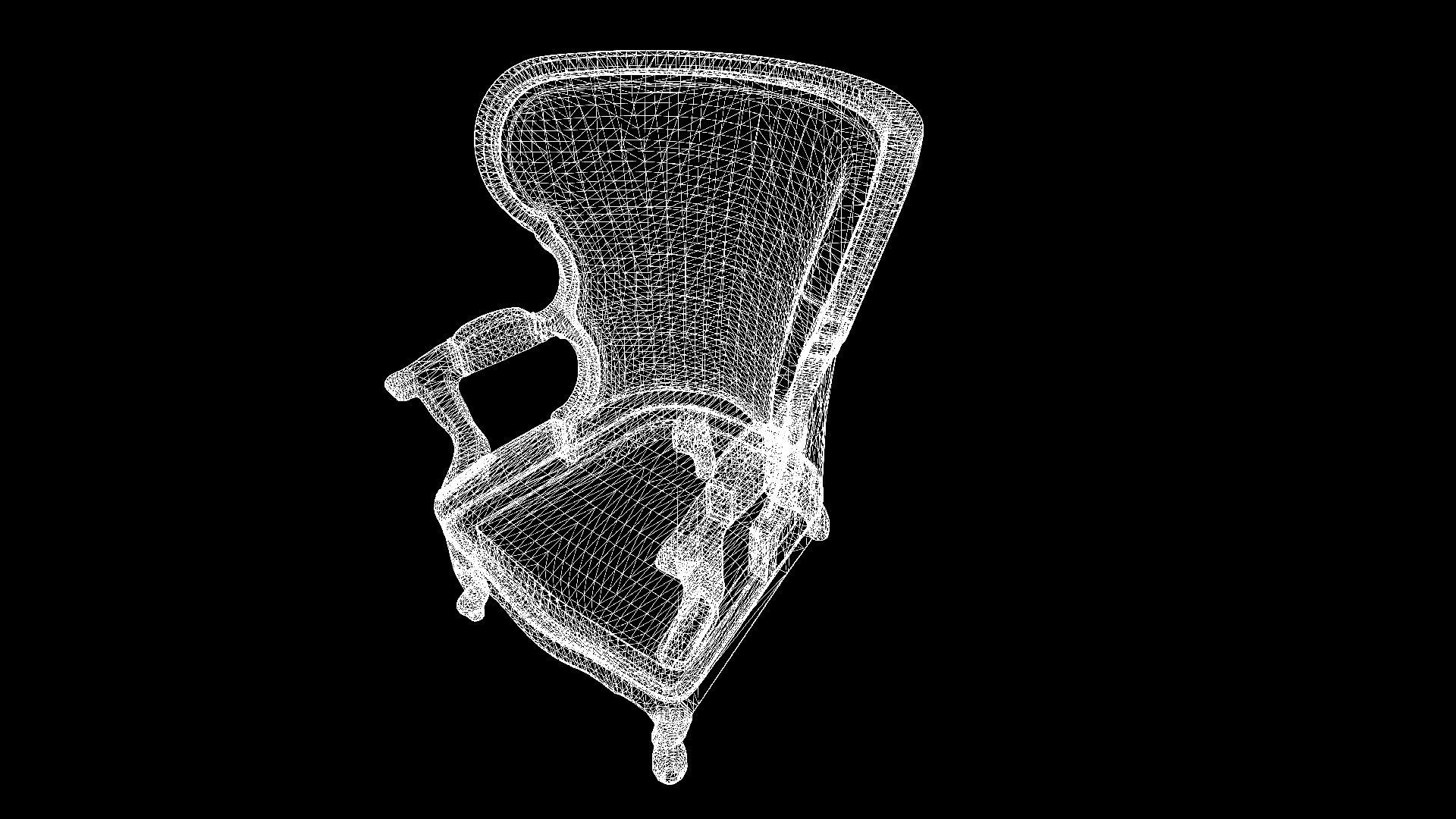 Victorian study room - library interior Low-poly 3D model_69