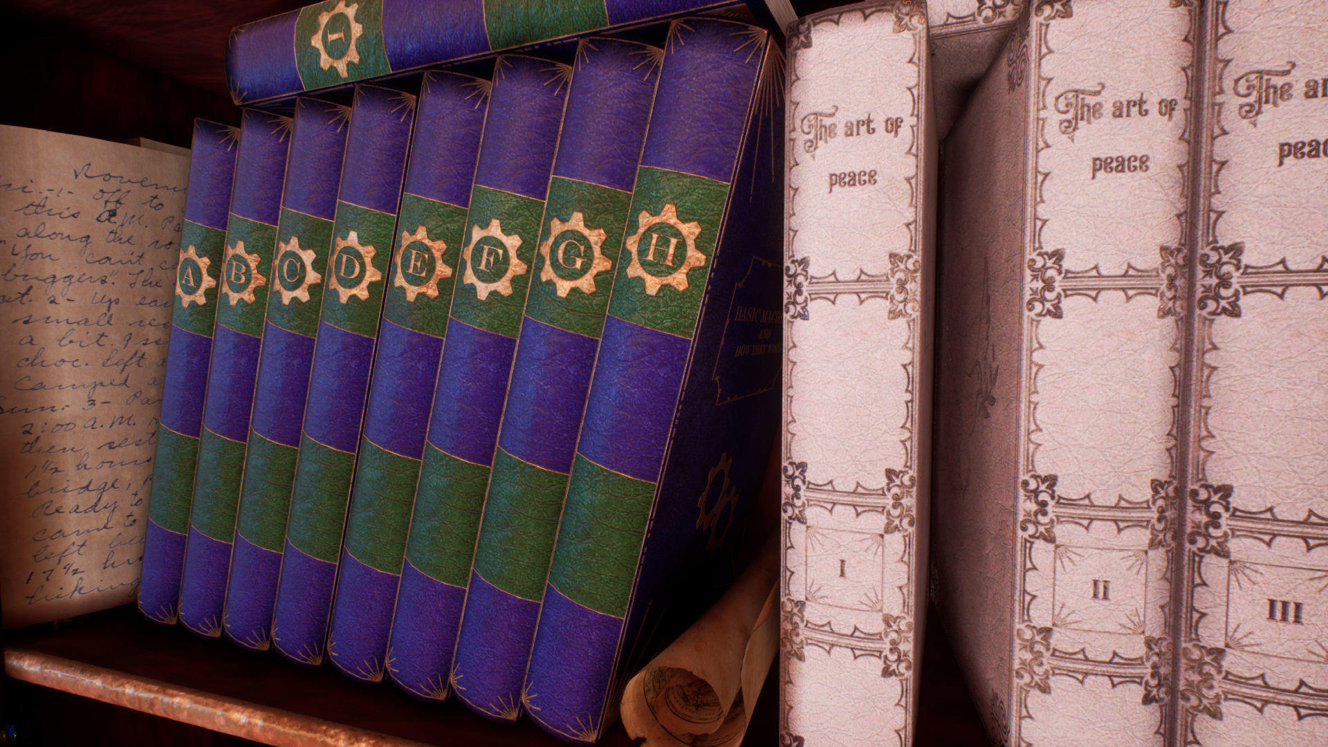 Victorian study room - library interior Low-poly 3D model_20