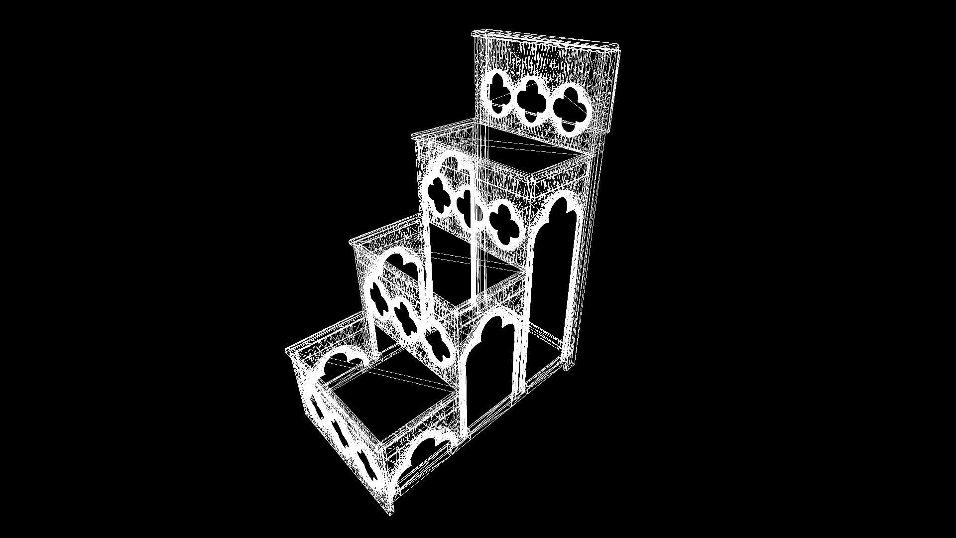 Victorian study room - library interior Low-poly 3D model_59