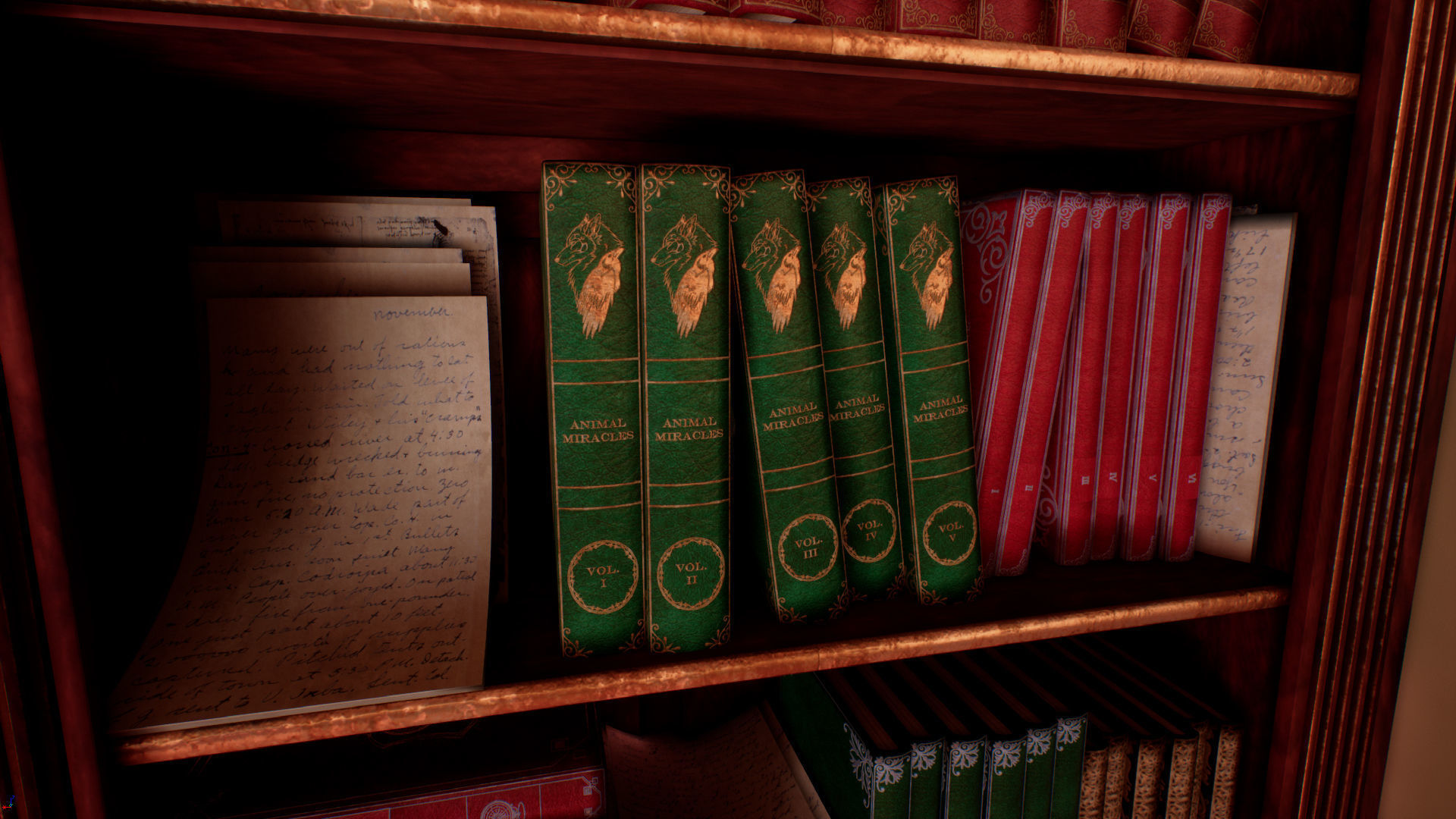 Victorian study room - library interior Low-poly 3D model_7