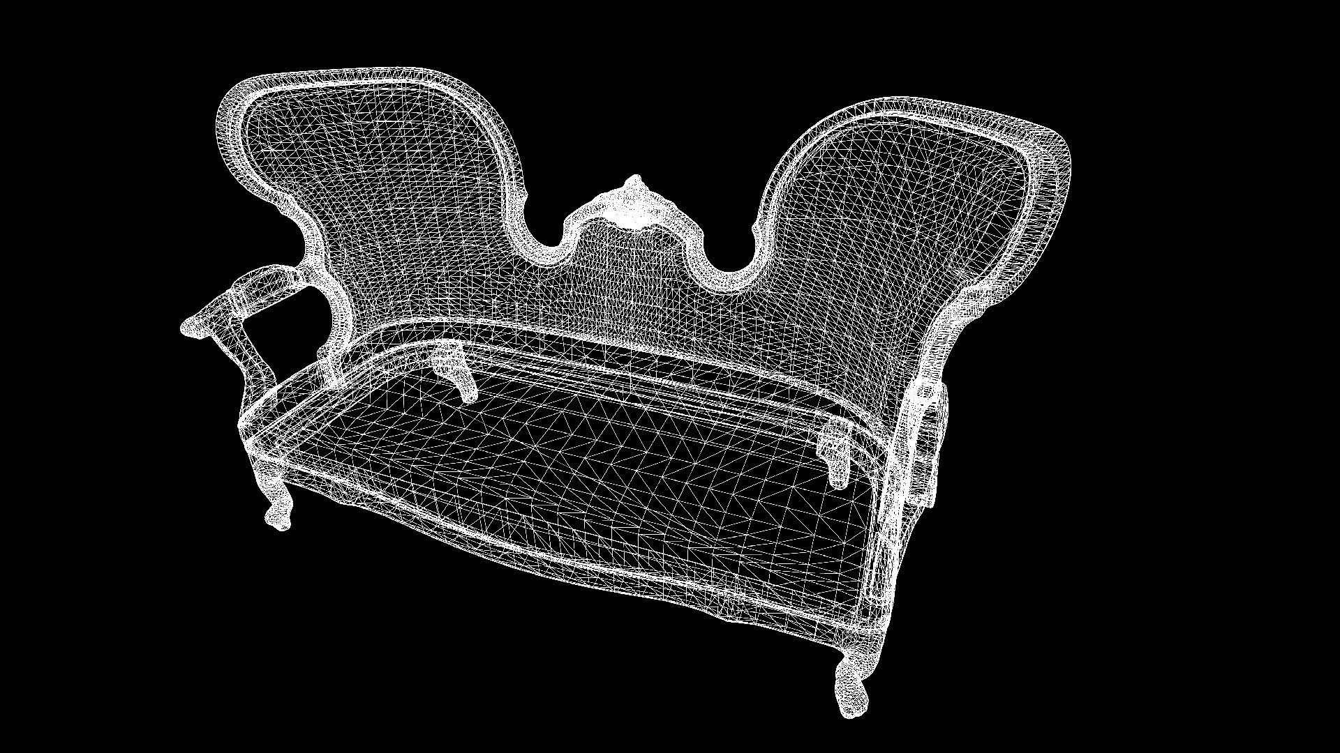 Victorian study room - library interior Low-poly 3D model_70