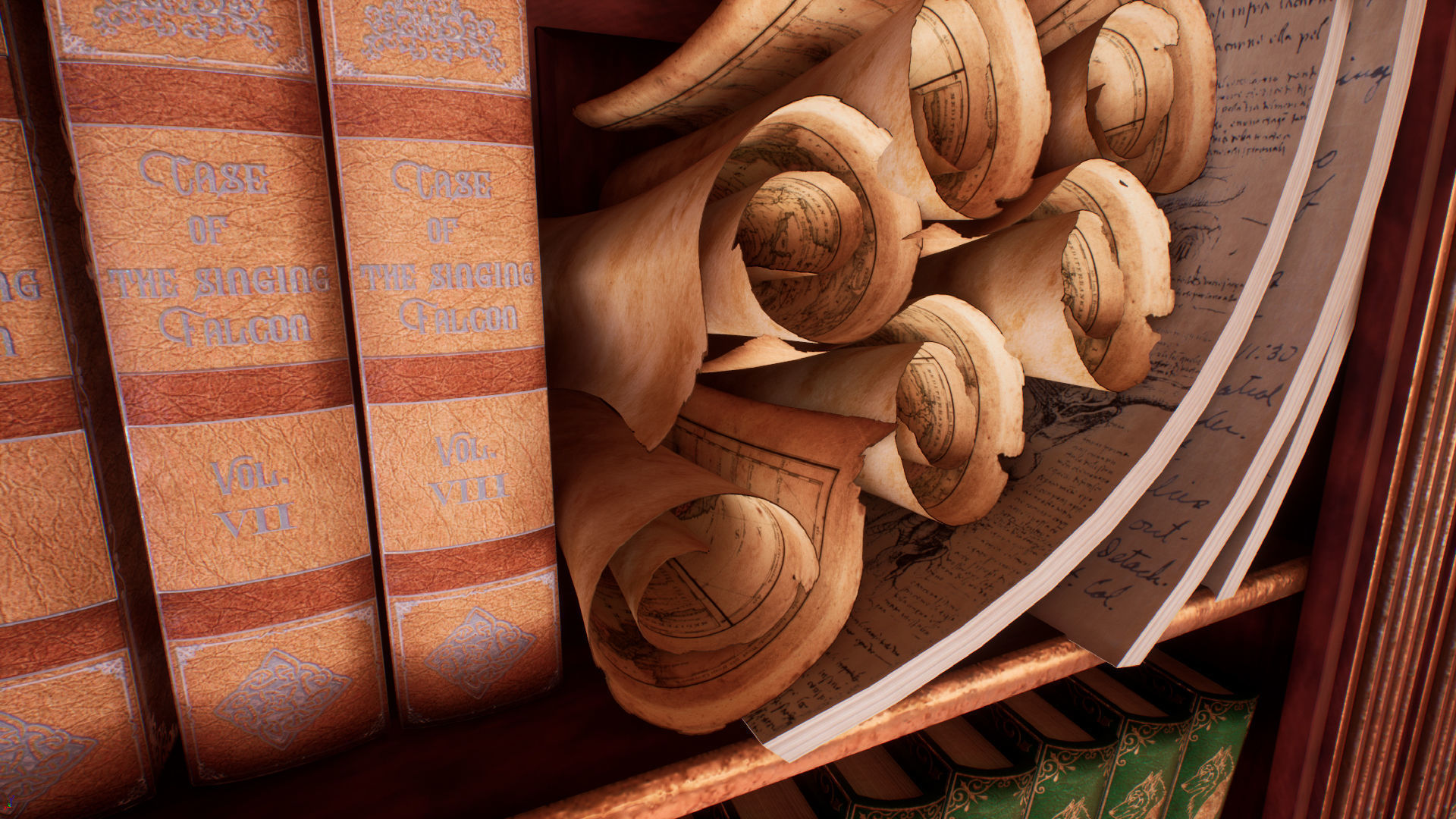 Victorian study room - library interior Low-poly 3D model_23