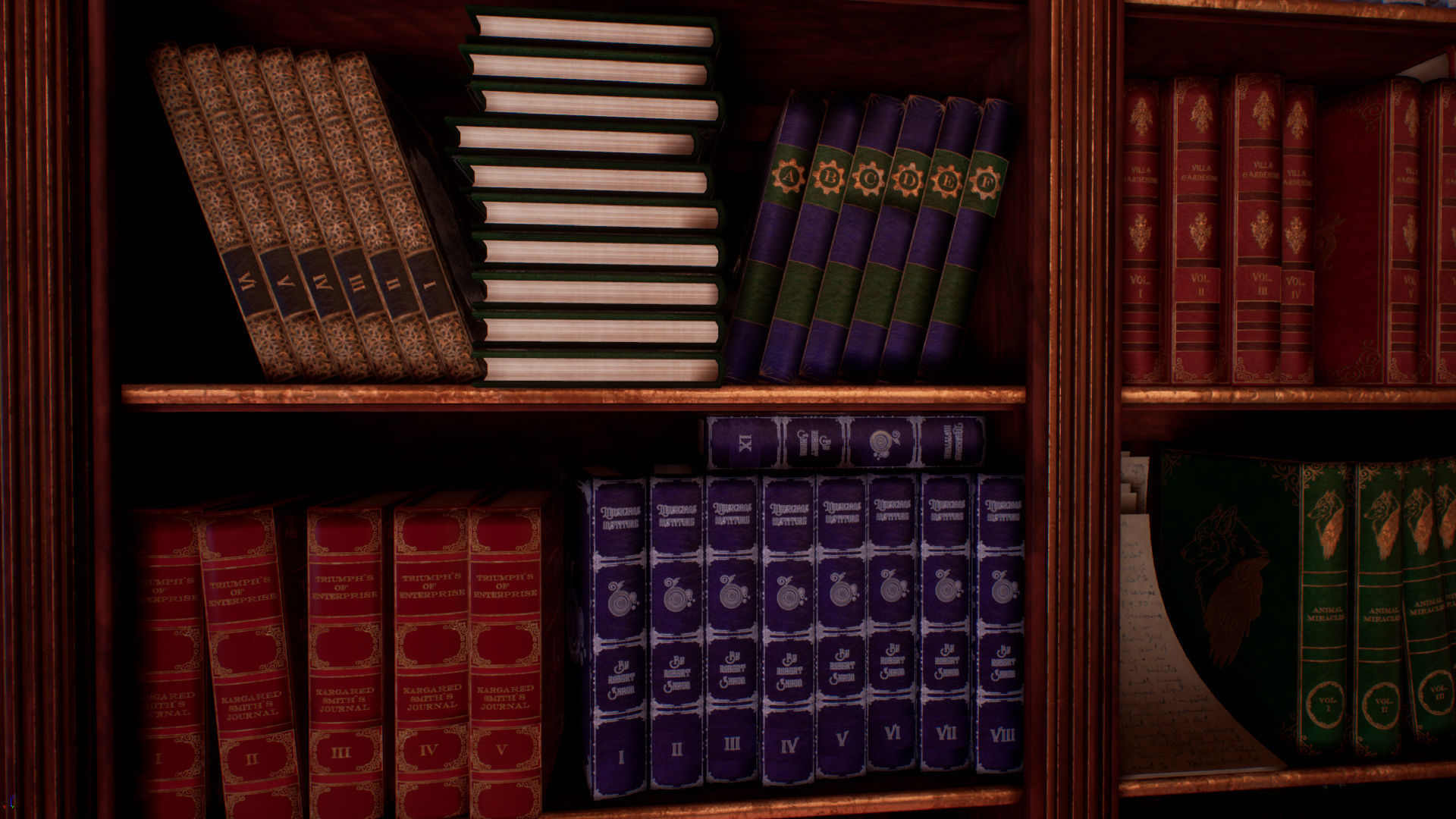 Victorian study room - library interior Low-poly 3D model_8