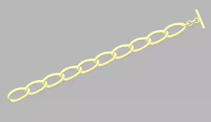 Bracelet - 9 link chain sterling silver 3D print model