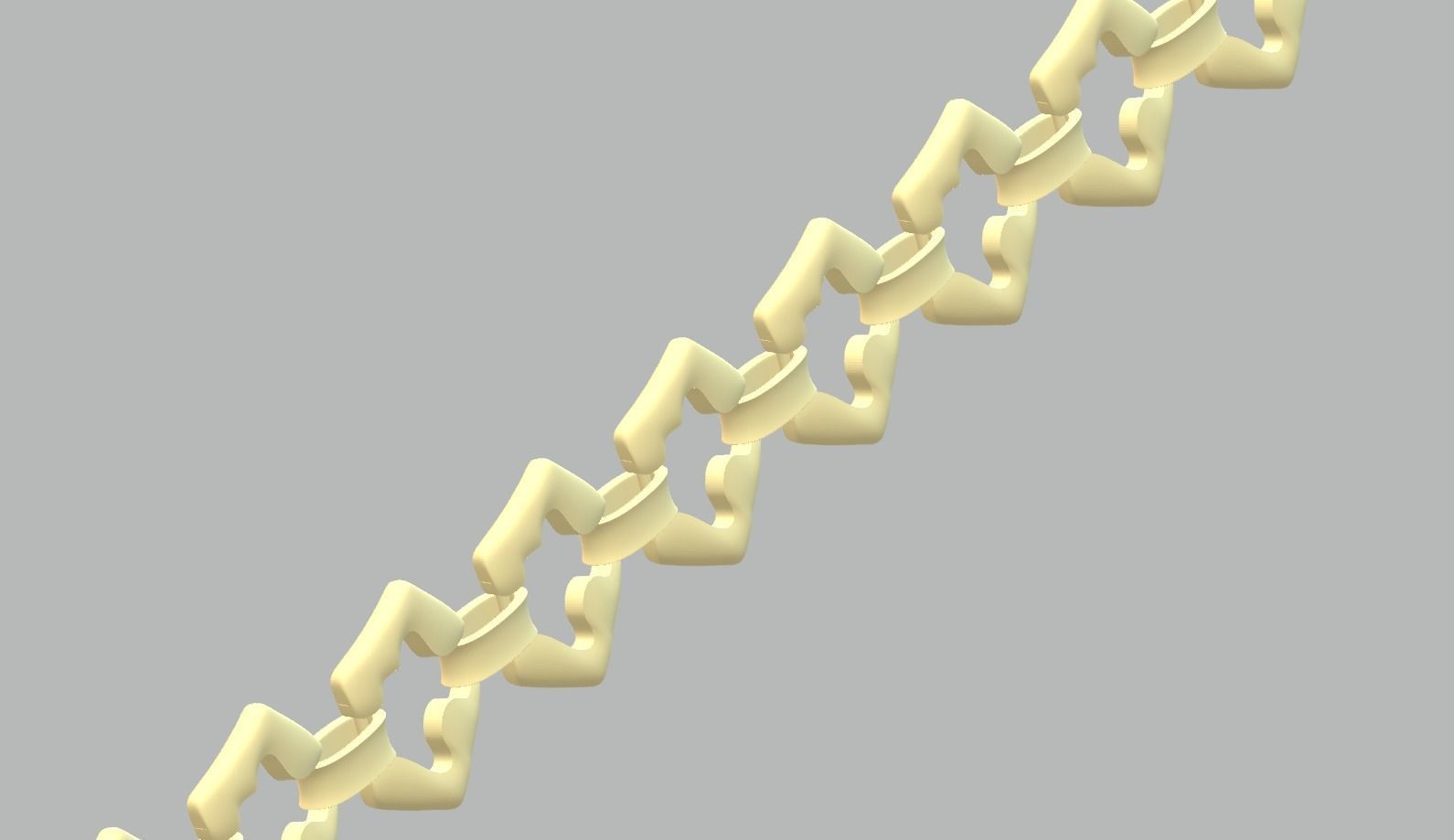 Bracelet - 8 gold chain with squares 3D print model_1