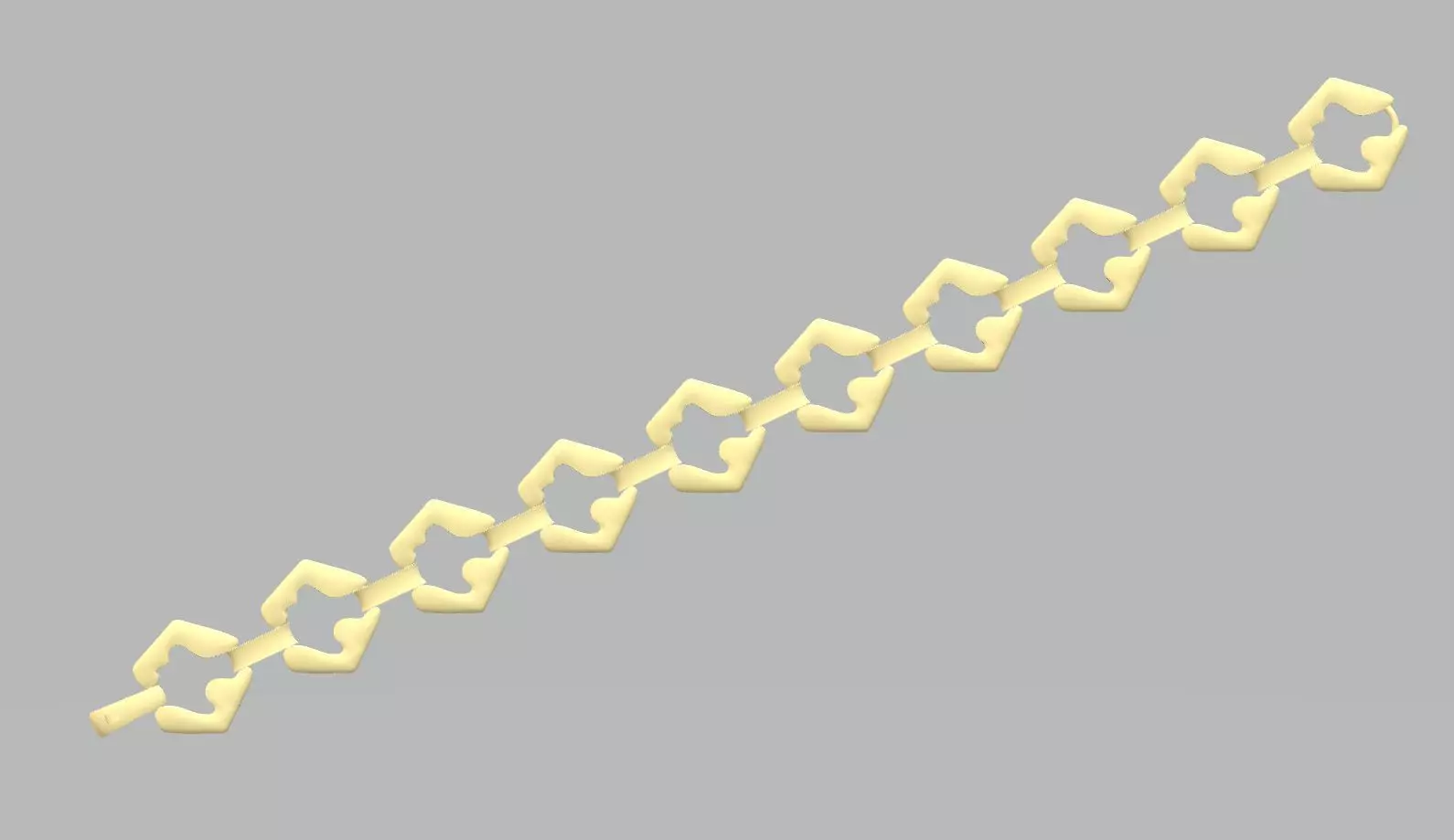 Bracelet - 8 gold chain with squares 3D print model_0