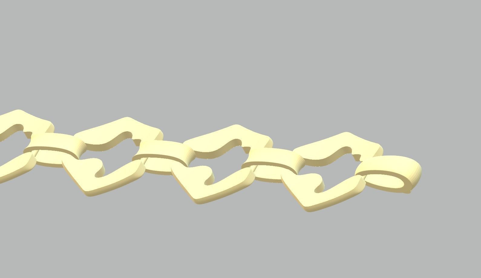 Bracelet - 8 gold chain with squares 3D print model_2