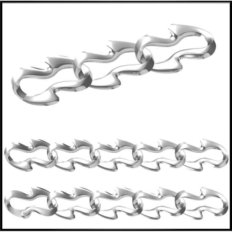 Bracelet - 4 gold chain 3D print model_4