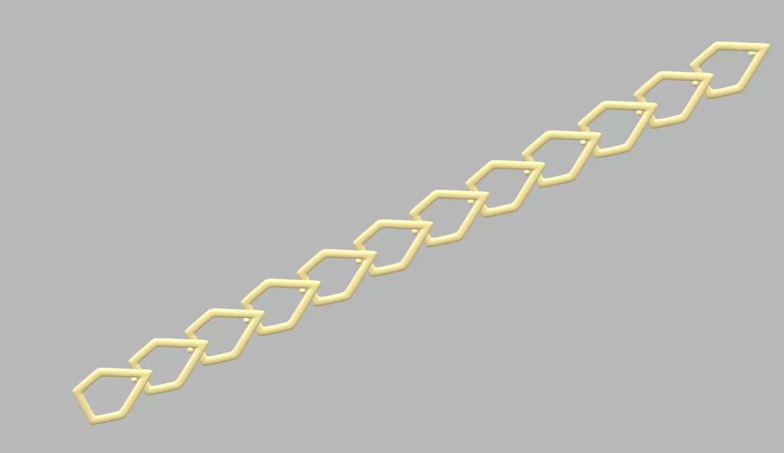 Bracelet - 3 gold hexagonal link 3D print model_0