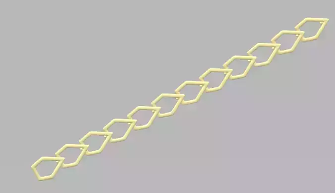 Bracelet - 3 gold hexagonal link 3D print model