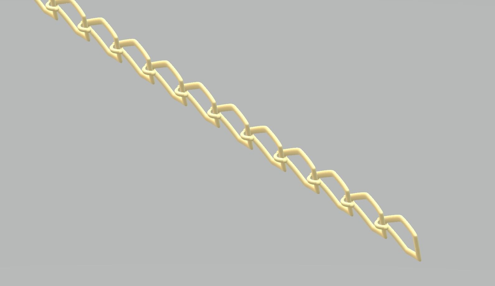 Bracelet - 3 gold hexagonal link 3D print model_2