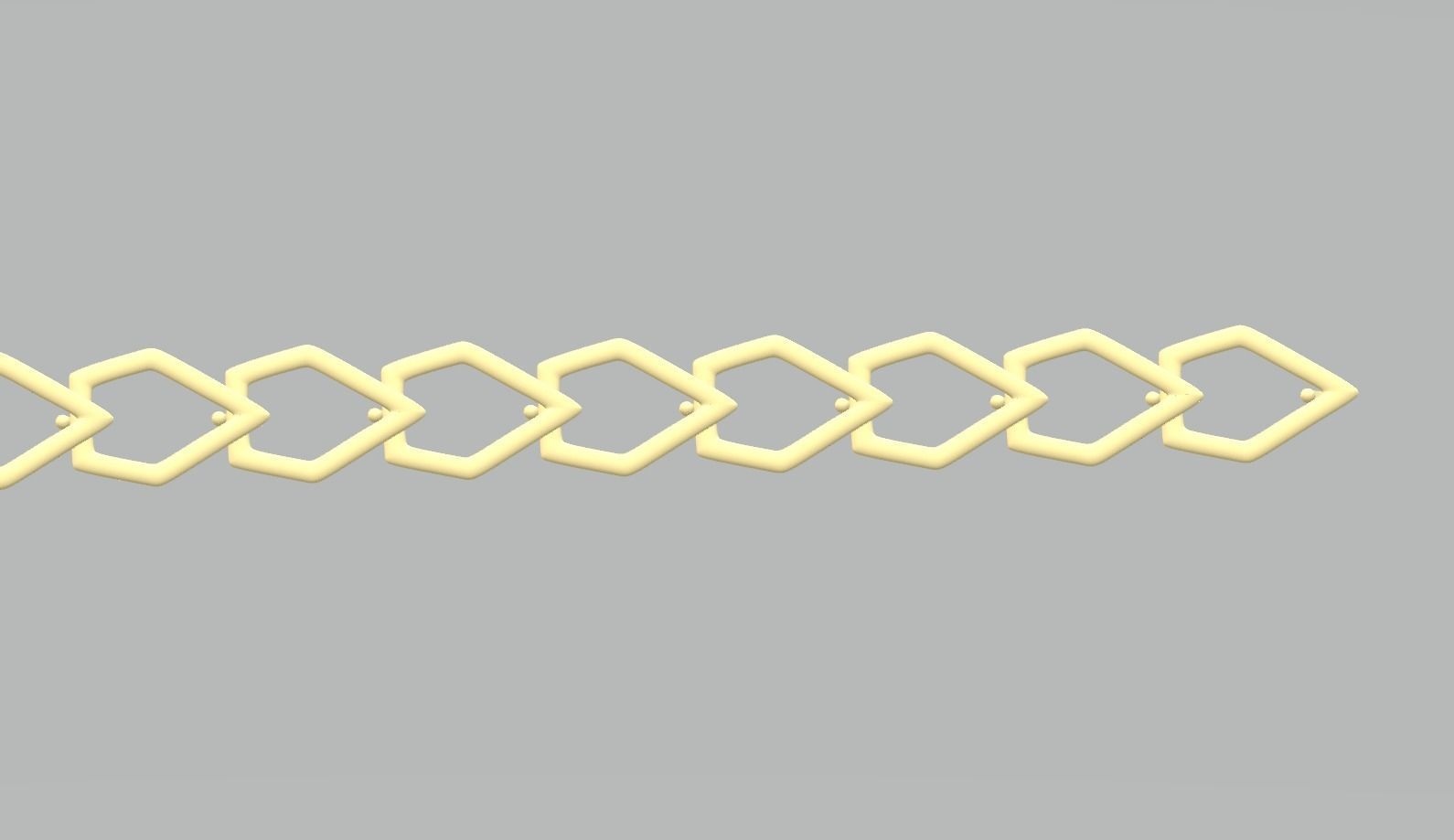 Bracelet - 3 gold hexagonal link 3D print model_1