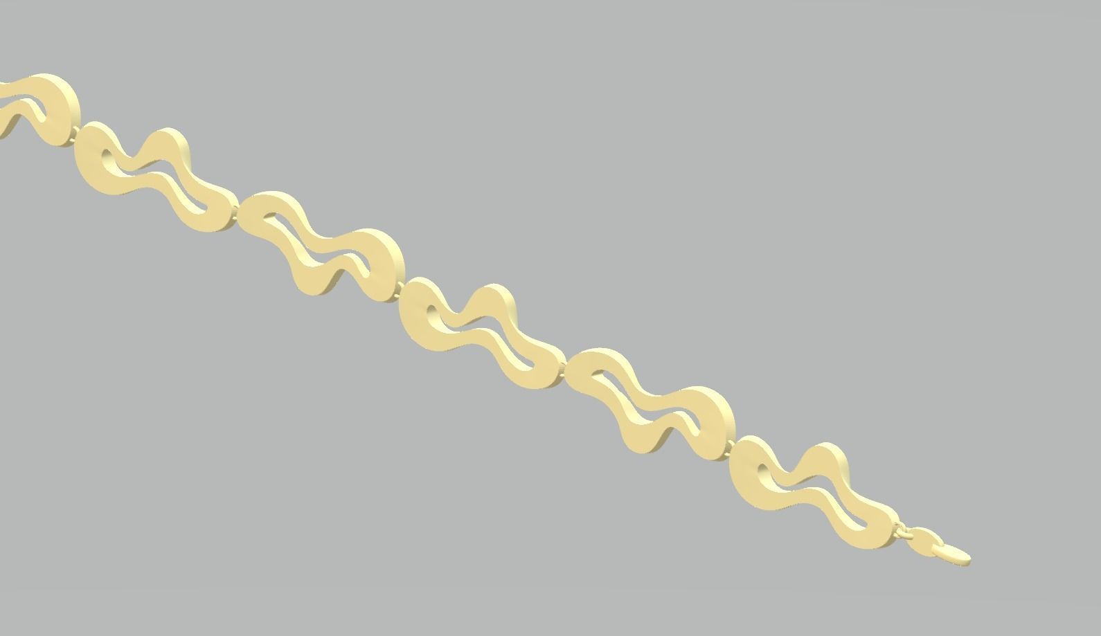 Bracelet - 2 gold with wavy lines 3D print model_1
