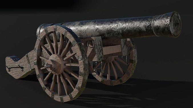 Old cannon Free low-poly 3D model