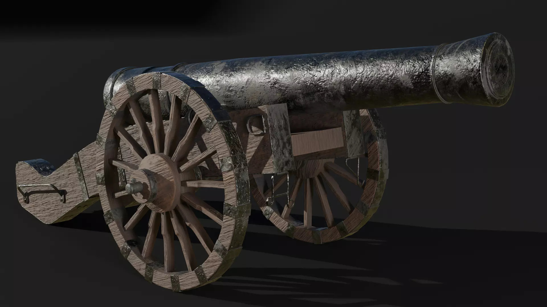 Old cannon Free low-poly 3D model