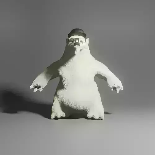 Polar bear with hat and sunglasses