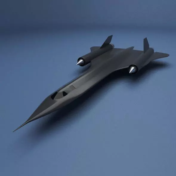 Blackbird SR-71 spy jet Low-poly 3D model