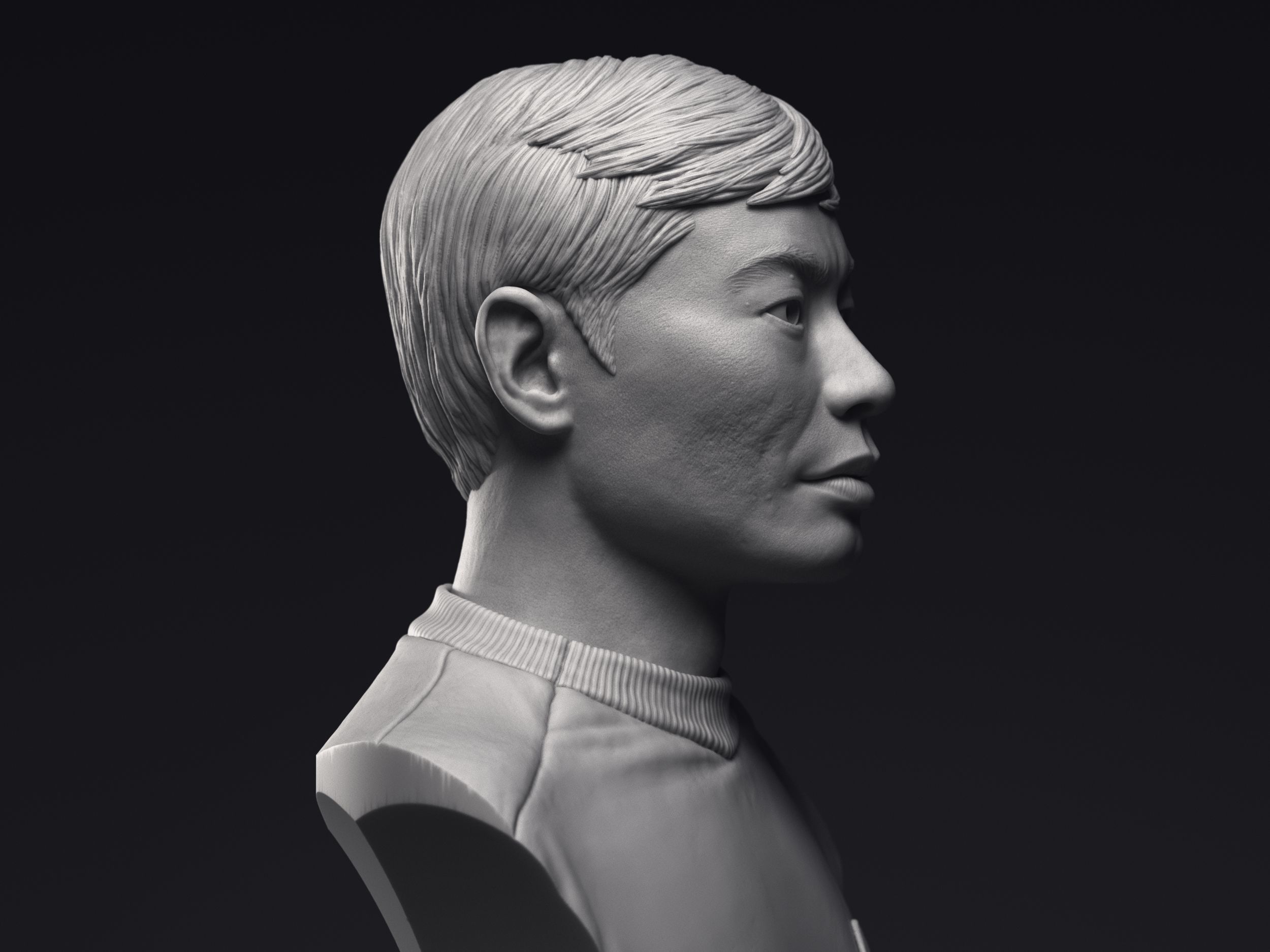 George Takei as Hikaru Sulu Bust Printable 3D Model 3D print model_9