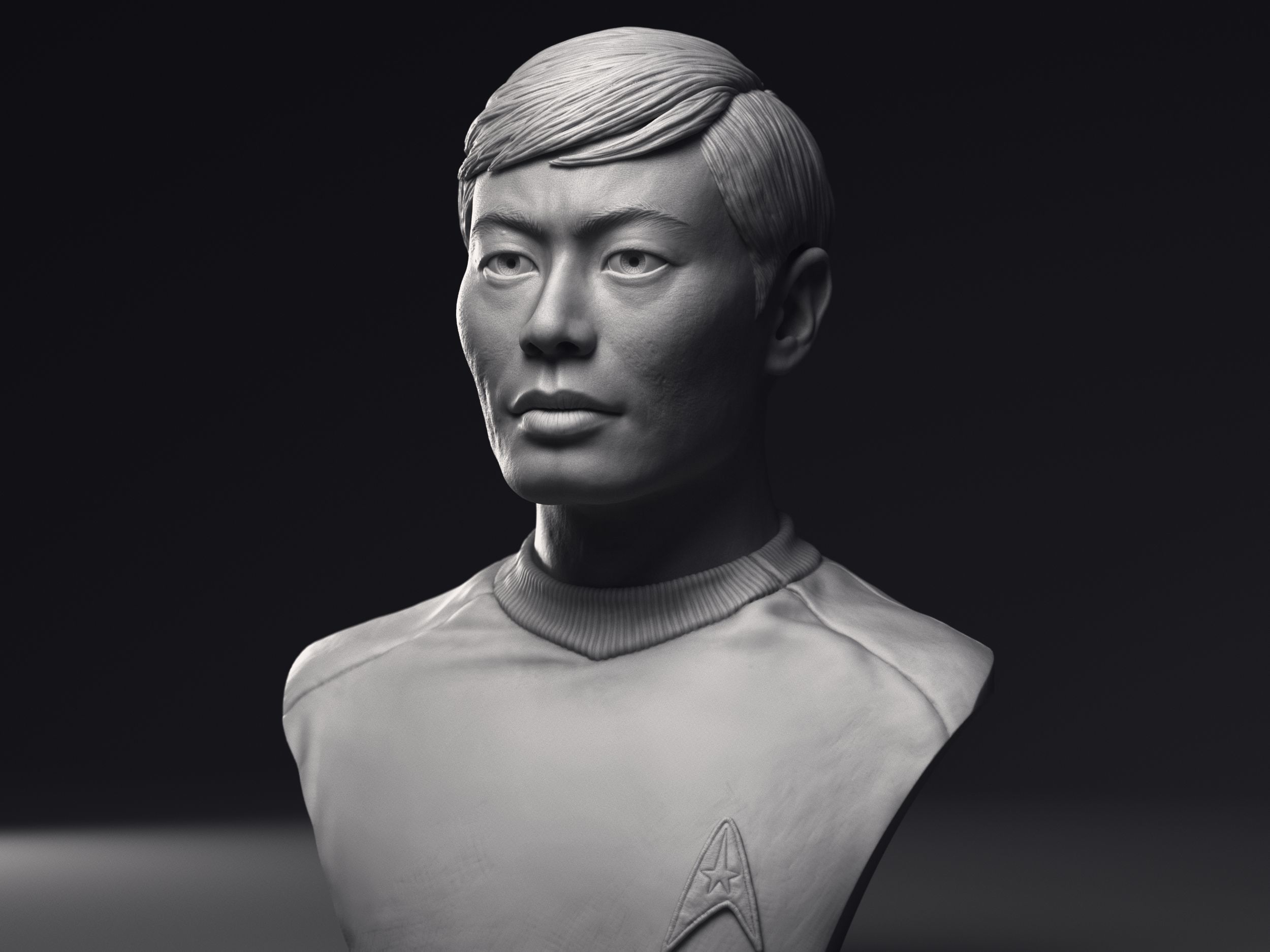 George Takei as Hikaru Sulu Bust Printable 3D Model 3D print model_6