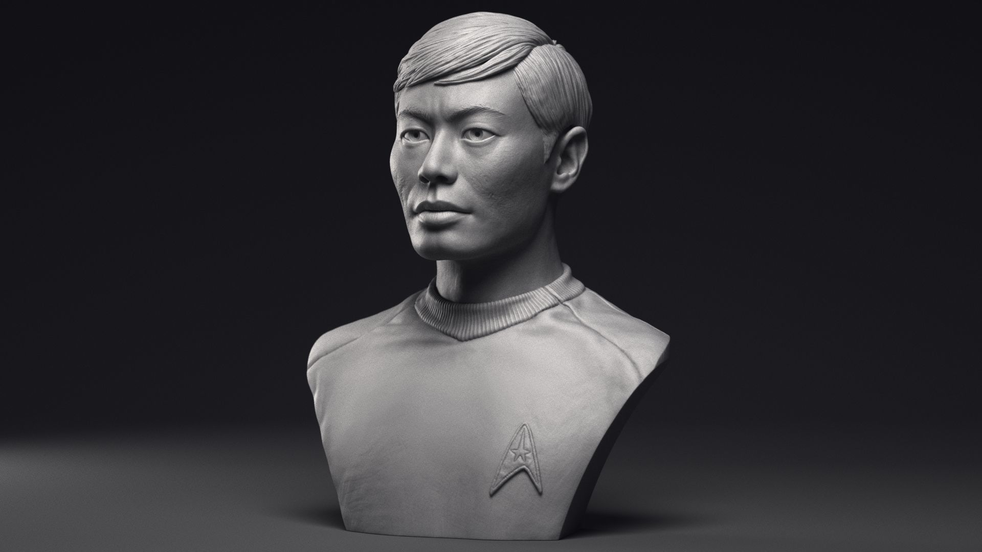 George Takei as Hikaru Sulu Bust Printable 3D Model 3D print model_13