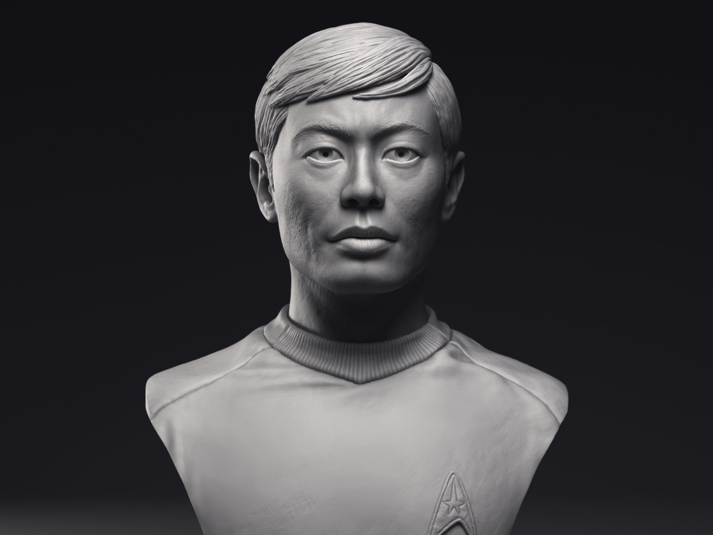 George Takei as Hikaru Sulu Bust Printable 3D Model 3D print model_5