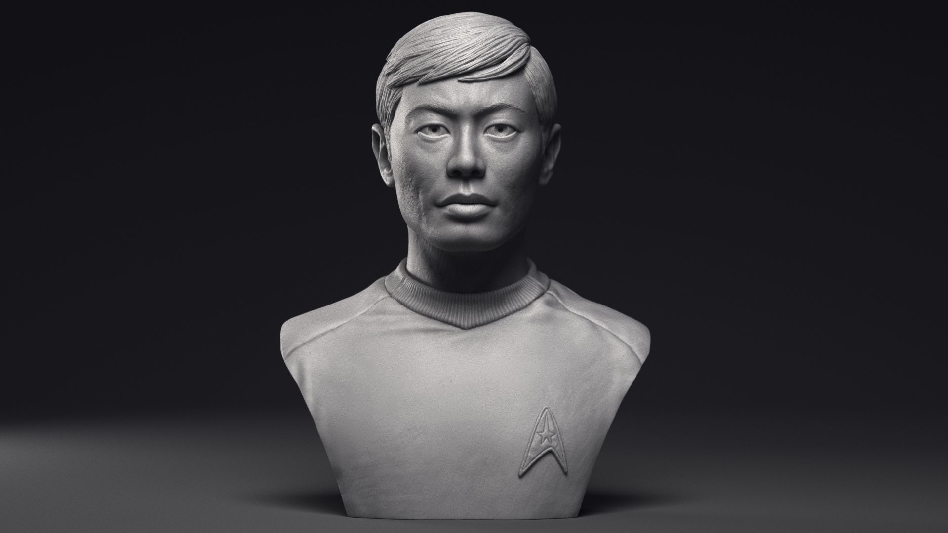George Takei as Hikaru Sulu Bust Printable 3D Model 3D print model_12