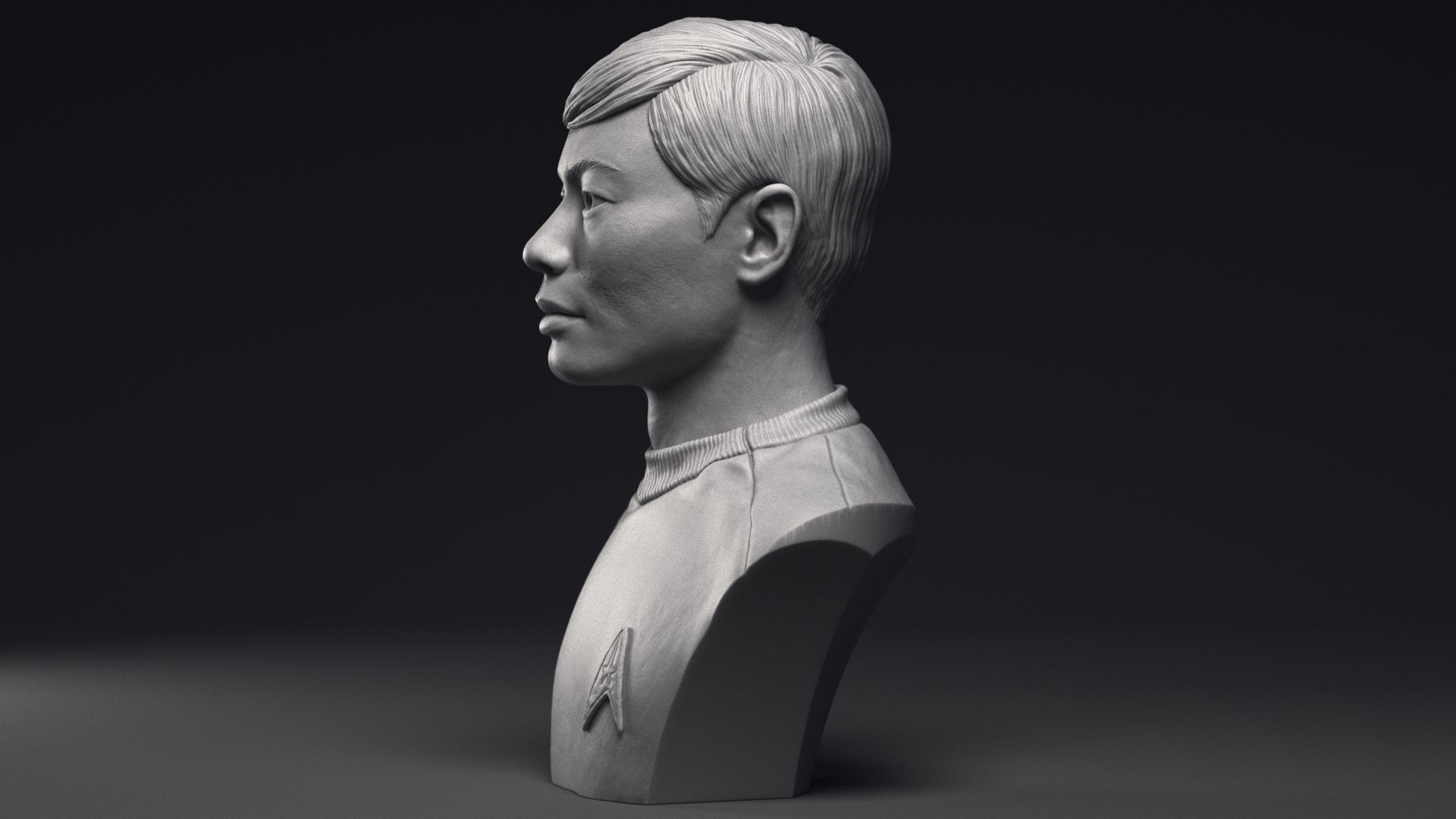 George Takei as Hikaru Sulu Bust Printable 3D Model 3D print model_15